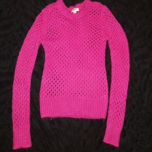 Pink fishnet sweater